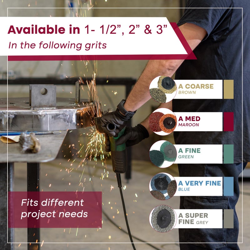 Sungold Abrasives 74904 Coarse Non Woven Surface Conditioning R-Type Quick Change Disc, 2-Inch, Brown (25/box) - Image 5